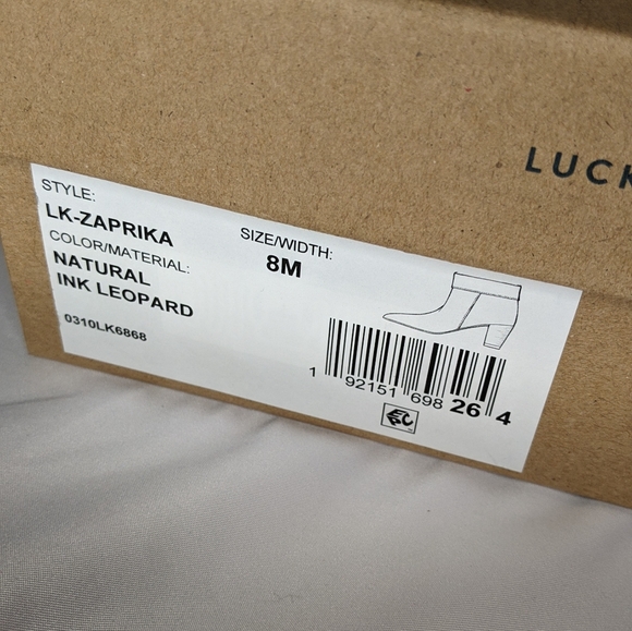 Lucky Brand LK- Zaprika Leopard Print Booties NIB Size 8 Ankle Boots - Picture 7 of 13